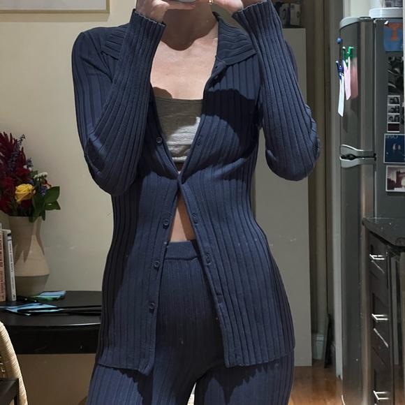 Open Edit Navy Knit Long Sleeve Set - Picture 3 of 6